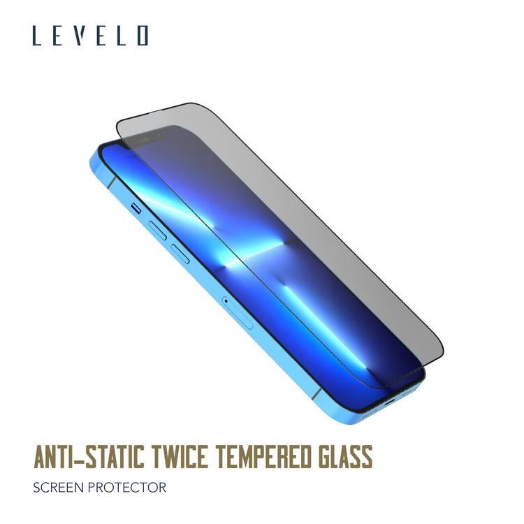 Levelo 9H Anti-Static Twice Tempered Glass Screen Protector Compatible for iPhone 13 Pro Max (6.7") Dust & Scratch Resistance - Non-Breakable Edges Screen Guard Protector - Clear