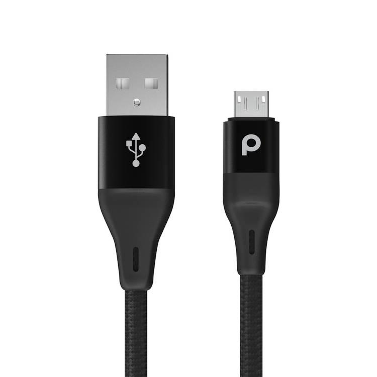 Porodo Aluminum Braided Micro USB Cable 2.2M 2.4A - Black