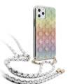 CG MOBILE Guess 4G Electroplated Peony Cord Phone Case Compatible for Apple iPhone 11 Pro (5.8") Officially Licensed - Iridescent
