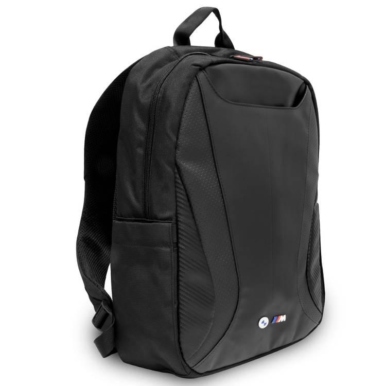 BMW Computer Leather & PU Nylon Backpack - Black