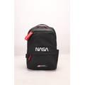 NASA Waterproof Backpack, 300D Material,  Embroidery Logo, Zipper, USB Charging Port - Black