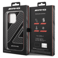 AMG Transparent Double Layer Case with Checkered Flag Pattern Crystal Case iPhone 14 Pro Max Compatibility - Black