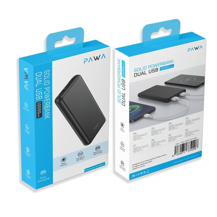 PAWA Dual USB Solid Powerbank (10000 mAh) - Black