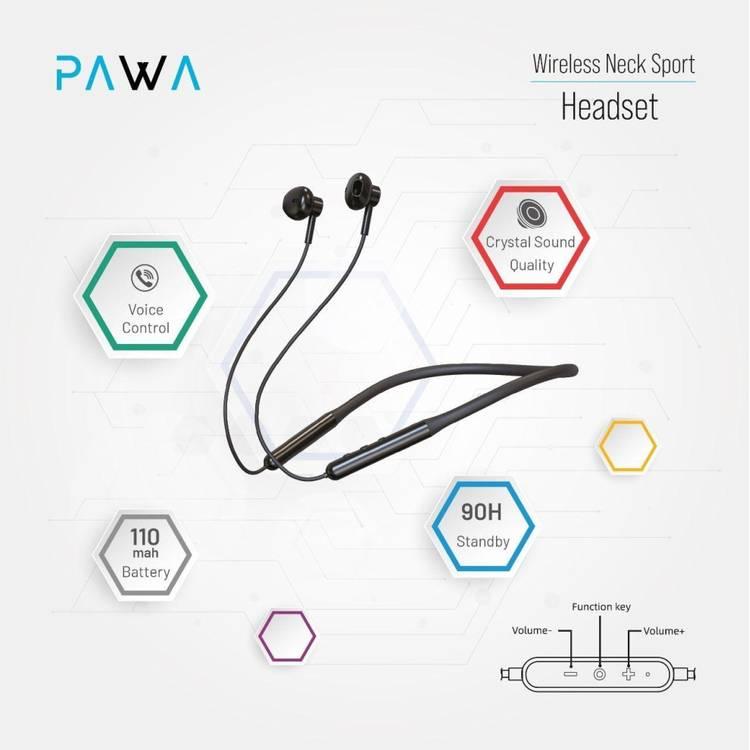 Pawa Raucous Series Wireless Sporty Neckband -Black