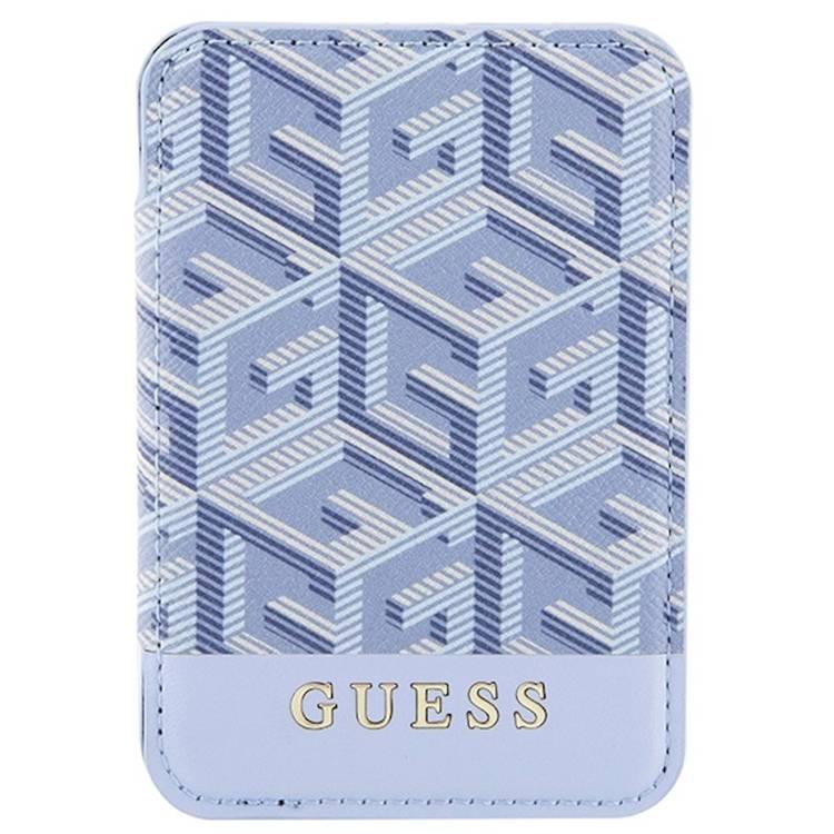 Guess Wallet Cardslot Stand Gcube Stripe Magsafe - Blue