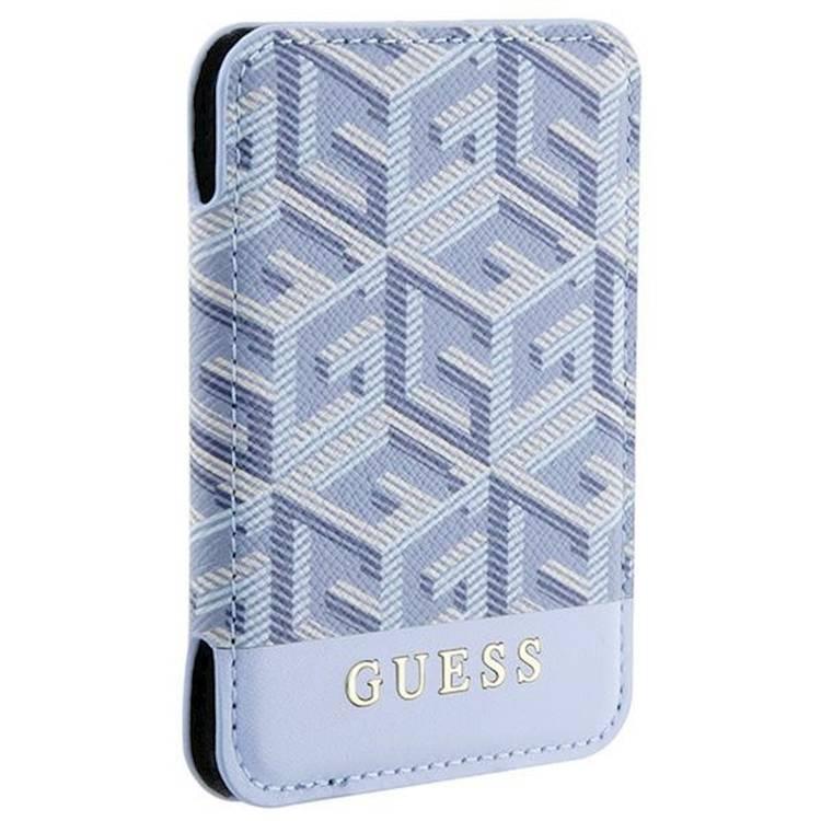 Guess Wallet Cardslot Stand Gcube Stripe Magsafe - Blue