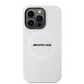 AMG White Magsafe Silicone Case with Large Rhombuses Pattern for iPhone 15 Series - iPhone 15 Pro