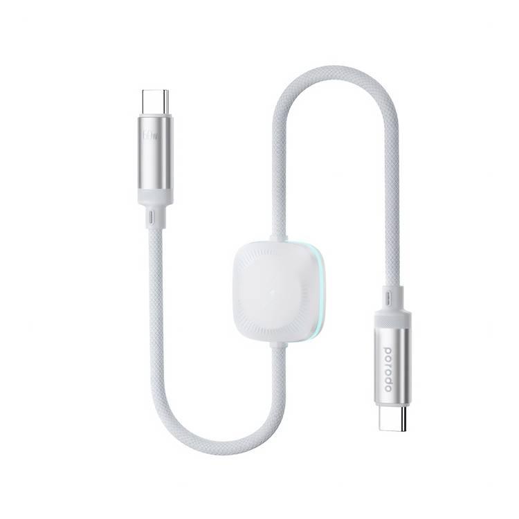 Porodo USB-C To USB-C Data Cable Dual With Watch Charge & Charging Technology  - White - 1.2M