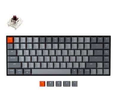 Keychron K2-C3 84 Gateron Mechanical Keyboard with RGB, Brown Switch and Aluminum Frame, Mac/Pc Keyboard, KEYCHRON-KEY-K2-C3 - Black