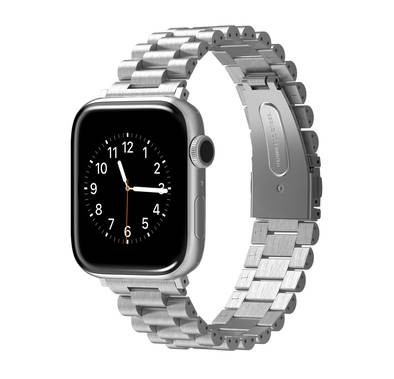Viva Madrid Dayton Metal Watch Strap Compatible for Apple Watch 42/44MM, Link Bracelet Replacement Wristband Strap for Smartwatch, Fit & Comfortable Band - Silver