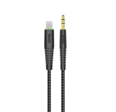 Budi Lightning To AUX Cable ( Lightning Connector ) - Black