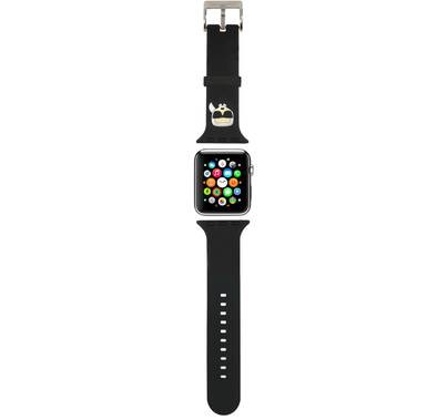 Karl Lagerfeld Strap Silicone Karl Head Logo For Apple Watch 42/44MM - Black