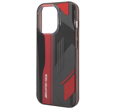 AMG Transparent Double Layer Case Expressive Graphic Design iPhone 14 Pro Max Compatibility - Black/Red