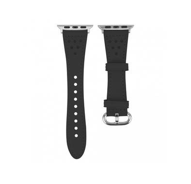 Devia Slim Leather Watch Band 38/40mm - Black