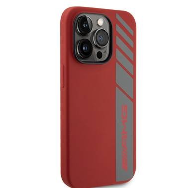 AMG MagSafe Silicone Case with Vertical AMG Logo Pattern for iPhone 15 Series  - Red - iPhone 15 Pro