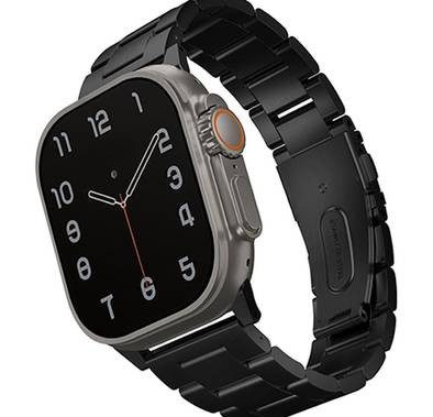 UNIQ Osta Apple Watch Steel Strap with Self-Adjustable Links - Midnight Black