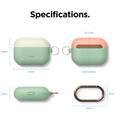 Elago Duo Hang Case for Apple Airpods Pro - Top-Classic White / Peach, Bottom-Pastel Green