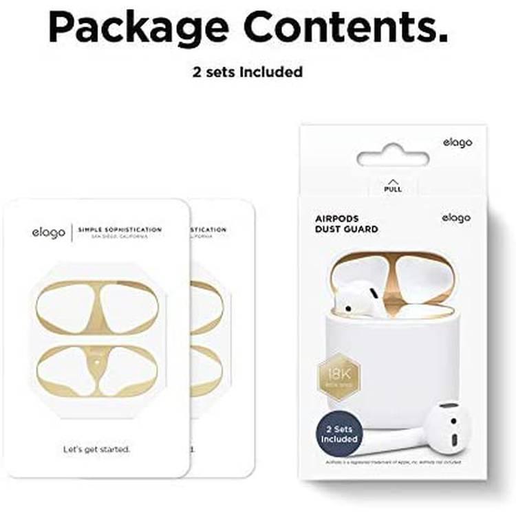 Elago Dust Guard for Apple Airpods (2 Sets) - Gold