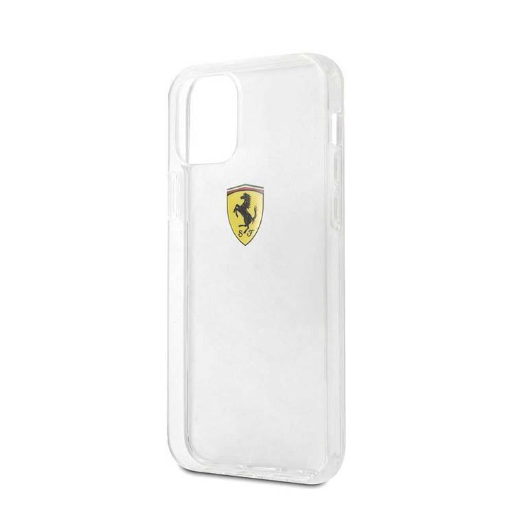 جراب CG Mobile Ferrari On Track صلب مطبوع عليه شعار درع متوافق مع iPhone 12/12 Pro (6.1 بوصة) - شفاف