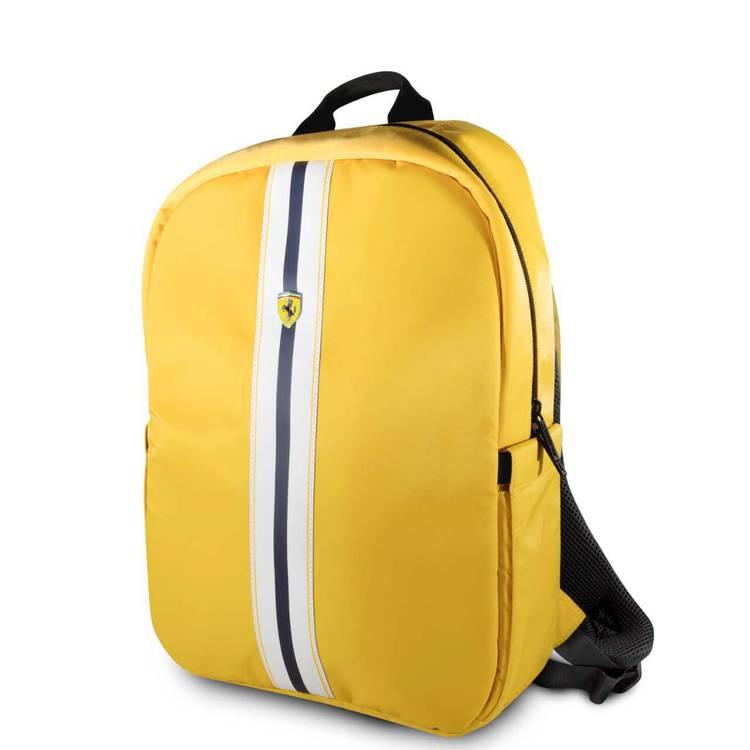 Ferrari Pista Metal Logo On Track Backpack 15" with Charging Cable - Yellow
