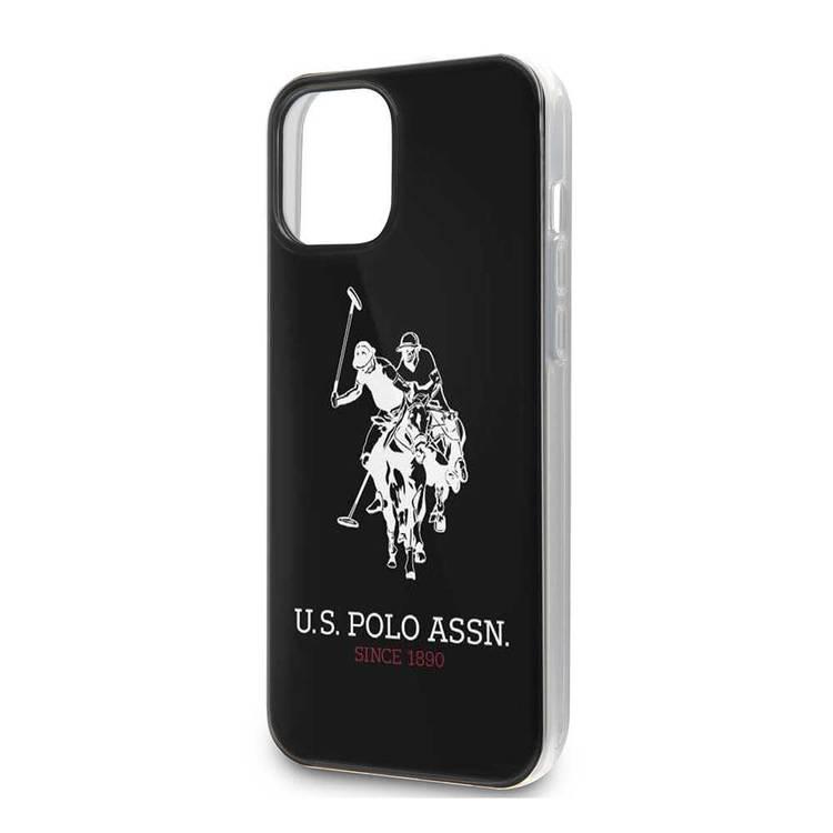 CG Mobile U.S. Polo Assn. PC/TPU Hard Case Big DH Logo for iPhone 12 / 12 Pro (6.1") Shock & Drop Protection Suitable with Wireless Chargers Officially Licensed Black