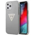 CG Mobile Guess PC/TPU Metallic Triangle Hard Case for iPhone 12 Pro Max (6.7") Shock & Drop Protection Suitable with Wireless Chargers Officially Licensed - Gray