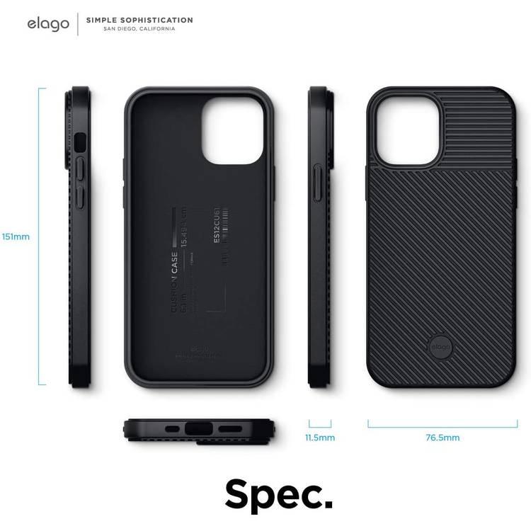 غطاء وسادة Elago TPU متوافق مع iPhone 12/12 Pro (6.1 بوصات) - أسود