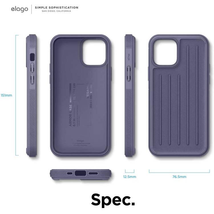 غطاء Elago Armor لهاتف iPhone 12 Pro (6.1 بوصة) - رمادي لافندر