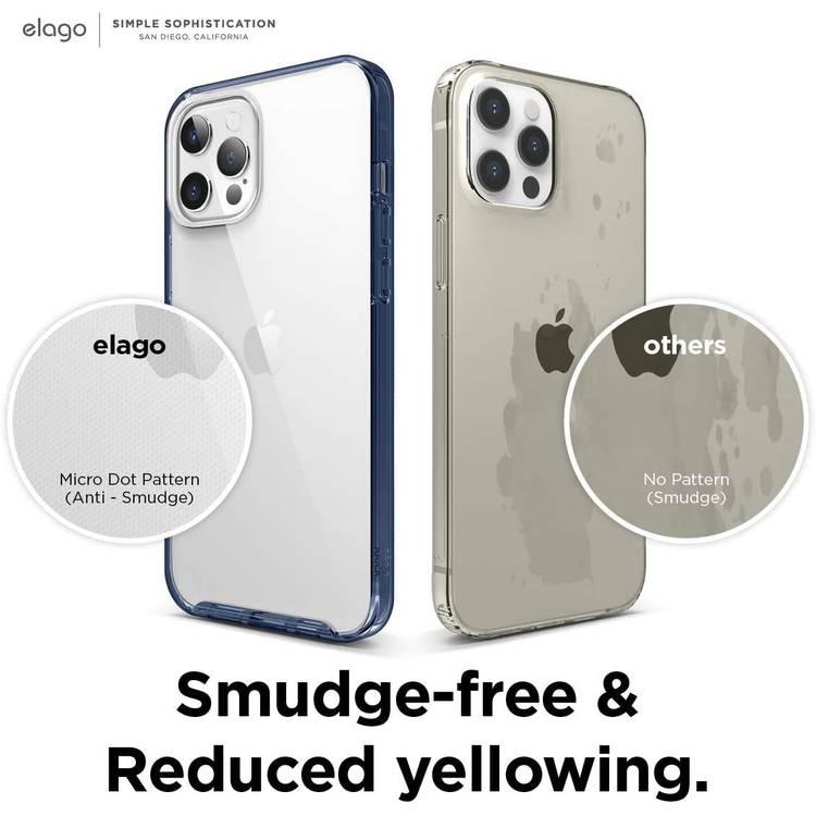 Elago Hybrid Case Compatible for iPhone 12 Pro Max (6.7"), Shock Absorbing Case Suitable Wireless Charging, Screen & Camera Protection - Jean Indigo
