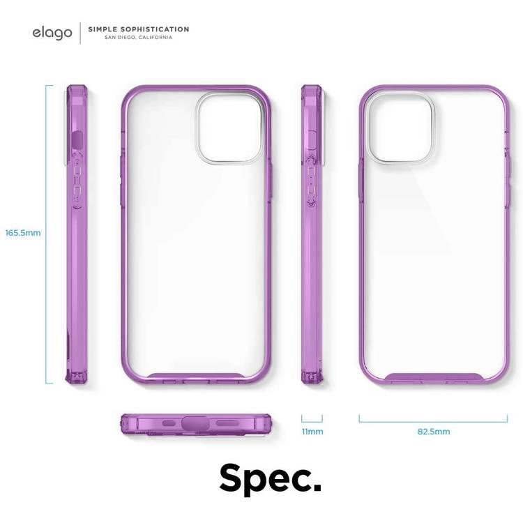 Elago Hybrid Case Compatible for iPhone 12 Pro Max (6.7"), Shock Absorbing Case Suitable Wireless Charging, Screen & Camera Protection - Lavender