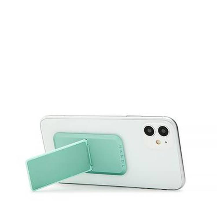 Handl Solid Mobile Stand Phone Grip, Pairs with Any Smart Phone, Multi-functional Kickstand, Compatible with Wireless Charging, Phone grip and Stand - Mint Green