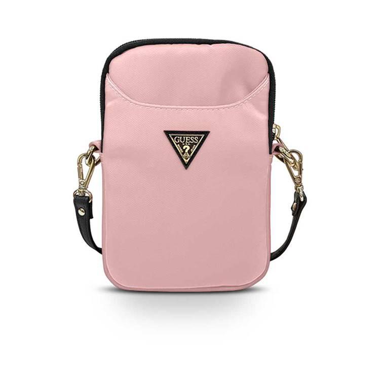Guess Nylon Phone Bag with Metal Triangle Logo & Adjustable Shoulder Strap