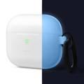 ELAGO Hang Case with Anti-Lost Ring for AirPods 3, Drop Resistant, Dustproof & Absorbing Protective Cover with Hang Case Suitable with Wireless Charger Nightglow Blue