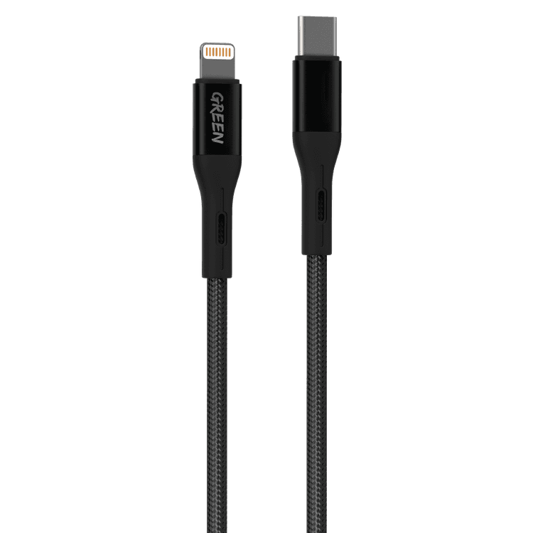 Green Lion Charging Cable, Braided Type-C Cable to Lightning Cable 2A 1.2m, Fast Charging Cord, Ultra-Fast Sync Charge Cable, Over-Current Protection, Data Cable