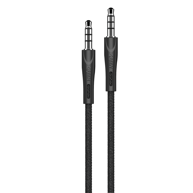 Green Lion Audio Cable, Braided 3.5mm Stereo Audio Cable 2.4A, Male to Male Stereo Auxiliary Aux Jack Cord Compatible with iPhone, iPad, Samsung Smartphones, Tablets