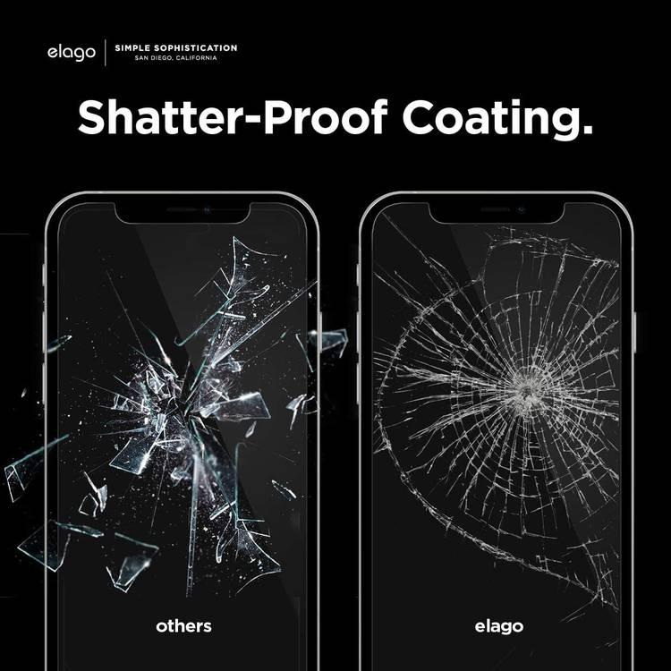 Elago Tempered Glass Screen Protector, Easy Installation, Screen Guard Anti Scratch & Extreme Crystal Clarity Protector Compatible for iPhone 12 / 12 Pro (6.1")