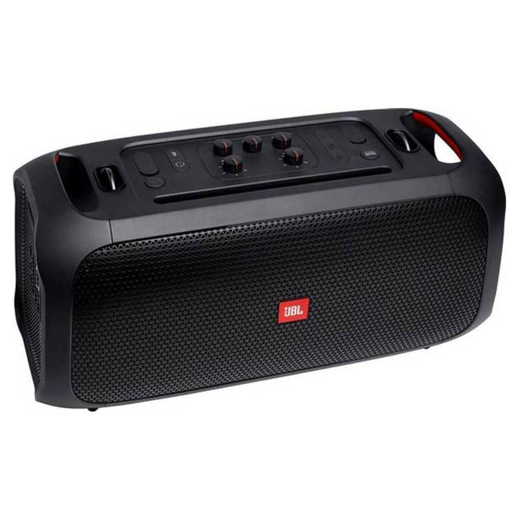 JBL Partybox On-The-GO Portable Party Bluetooth Speaker with Wireless Mic, IPX4 Splash Proof, Plug-n-Play Mic & Instrument Inputs, Bluetooth Streaming - Black
