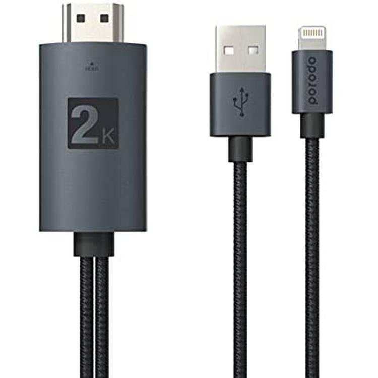 Lightning to HDMI Adapter Cable - Black (2m)