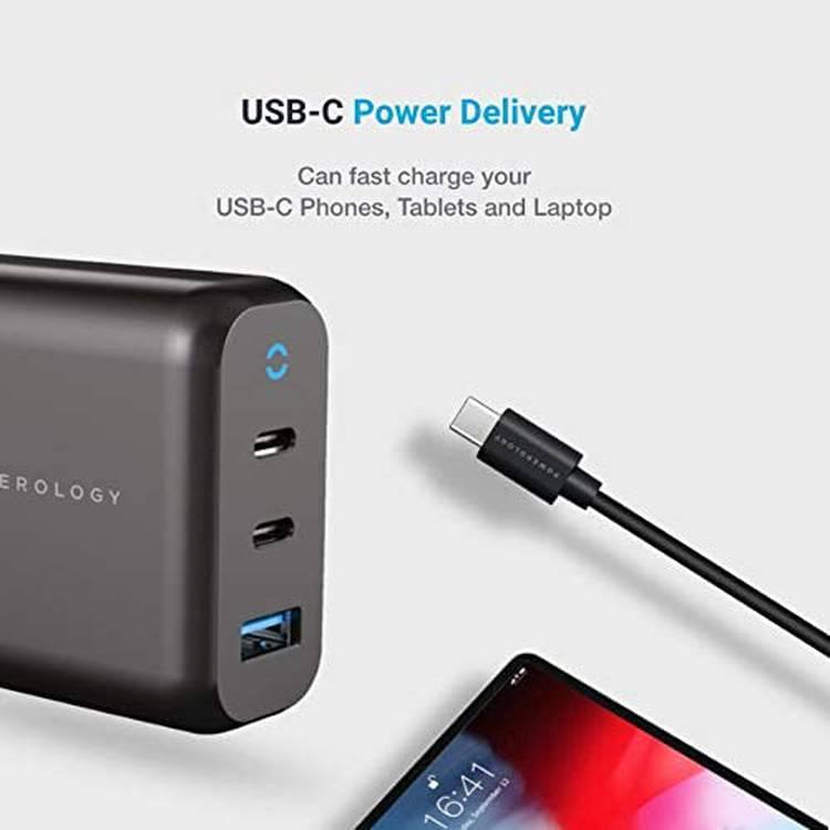 65W One-Port USB-C Fast Wall Charger for Laptops Tablets & Phones Power  Delivery