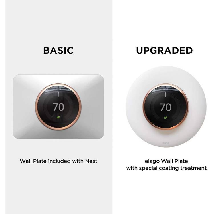 Elago Wall Plate Cover Suitable for Google Nest Thermostat Wall Plate Compatible with Nest Learning Thermostat 1st/2nd/3rd - White