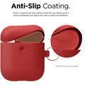 Elago Silicone Case with Anti-Lost Keychain Compatible with Apple AirPods 1/2 Wireless Charging Case, Front LED Visible, Anti-Slip Coating Inside, Premium Silicone - Red