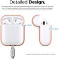 Elago Protective Silicone Skin Case Compatible with Apple AirPods 1/2 Generation, Front LED Visible & Supports Wireless Charging, Shock Resistant - Peach