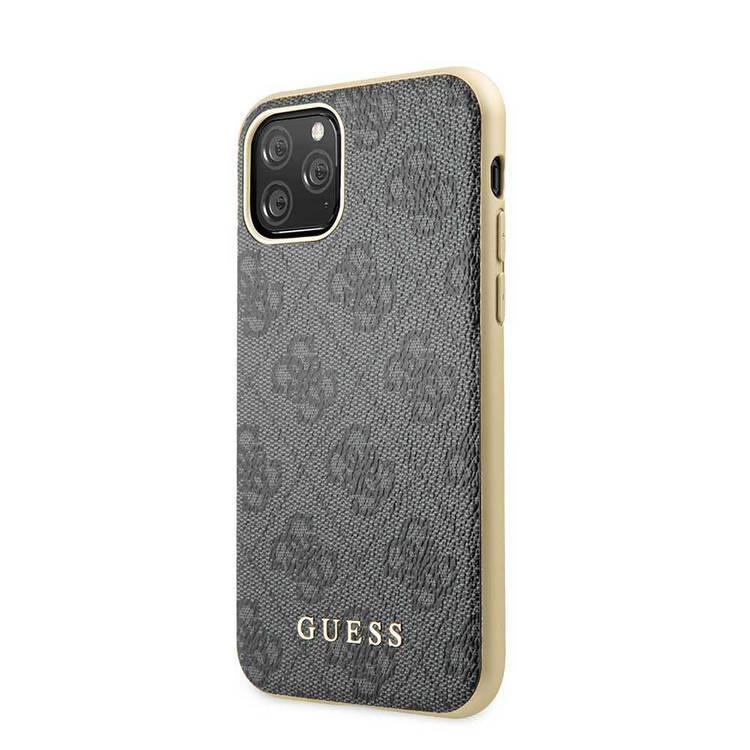 CG Mobile Guess 4G Hard Case PC/TPU Compatible with iPhone 11 Pro Officially Licensed, Shock & Scratches Resistant, Easy Access to All Ports, Supports Wireless Chargers - Gray