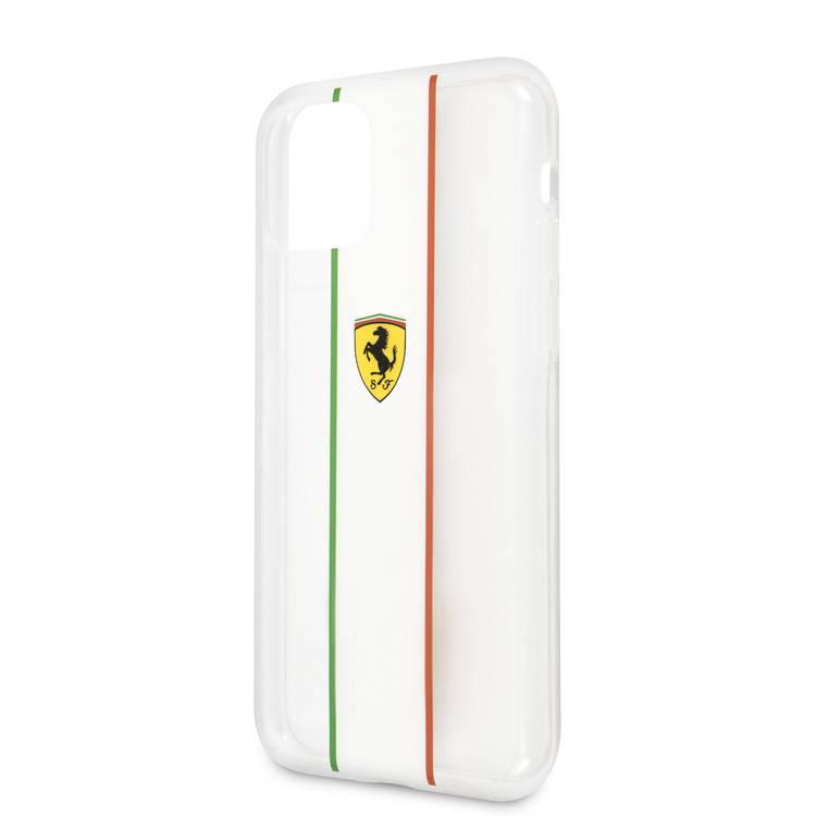 CG MOBILE Ferrari Italy Collection Phone Case Compatible for iPhone 11 Pro Max (6.5") Shock Resistant Mobile Case Officially Licensed - Clear