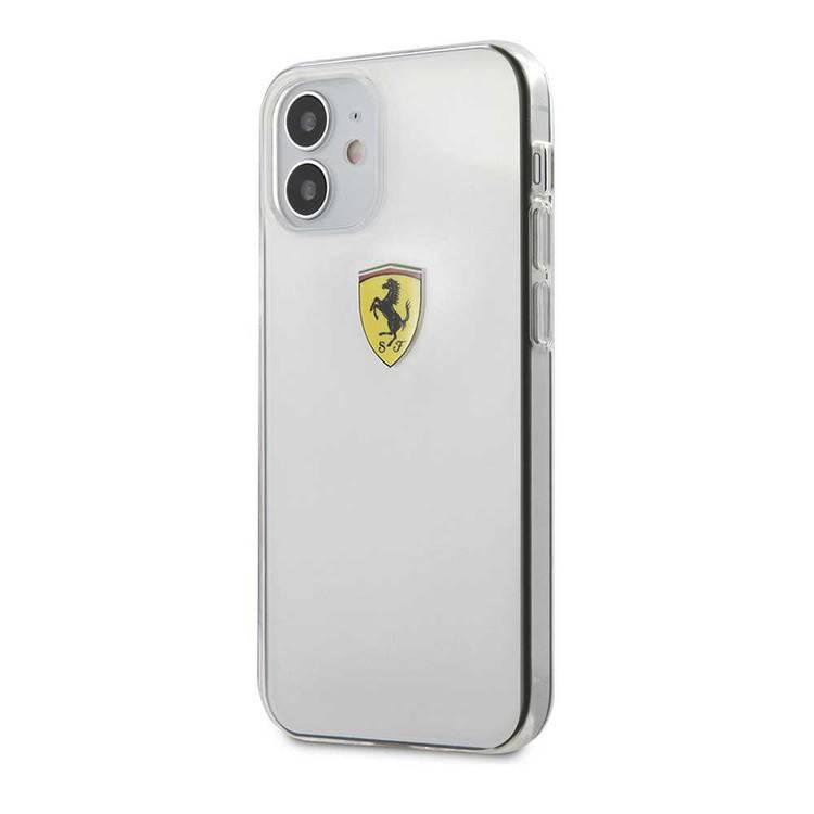 Ferrari On Track Hard Case Printed Logo Shield for iPhone 12 Mini (5.4") - Transparent