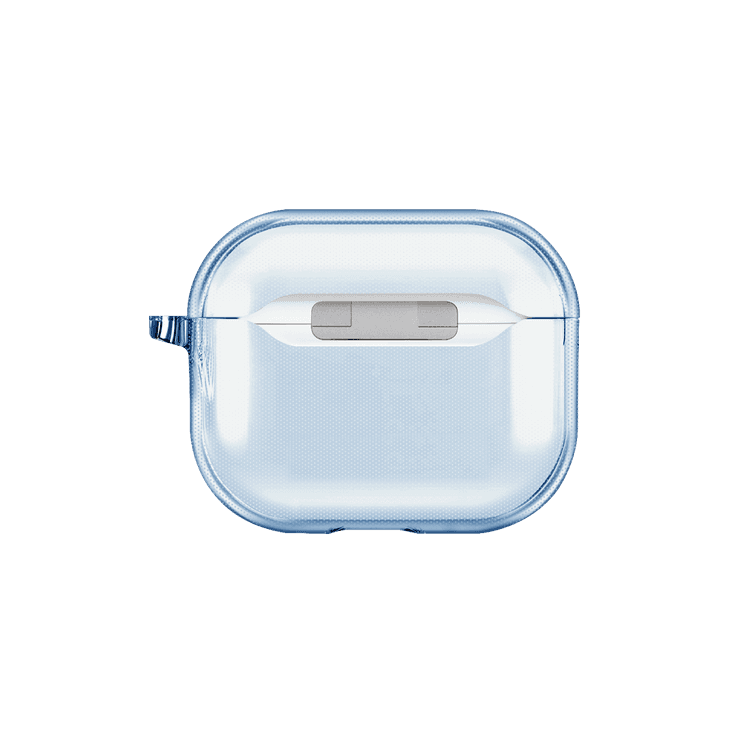 Viva Madrid Clar Max Case Compatible for AirPods 3 with Silver Keychain, Scratch & Drop Resistant, Dustproof & Absorbing Protective Silicone Cover Suitable with Wireless Chargers - Blue