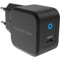 Powerology Type C Charger P20WGNEUBK fast Charging 20W PD GaN Fast Charger - Black