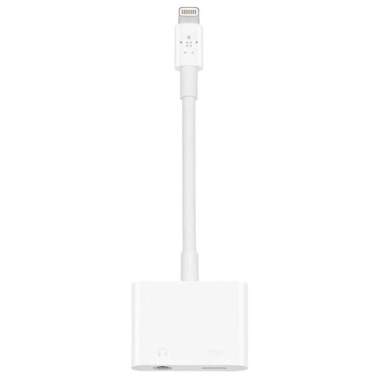 Charger Adapter Belkin F8J212 Auxiliary Audio Charge Rockstar Adapter - White