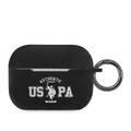 CG Mobile U.S.Polo Assn. Silicone Uspa Authentic Case Compatible for Airpods Pro, Scratch Resistant, Shock Absorption & Drop Protection Cover Officially Licensed, Black