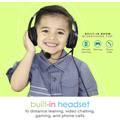 MEE Audio KidJamz Kids Headphone with Built-In Boom Microphone & Volume-Limiting Technology, 85dB, Tangle-resistant Cable, Adjustable & Flexible Headband, Noise-Cancelling - Black